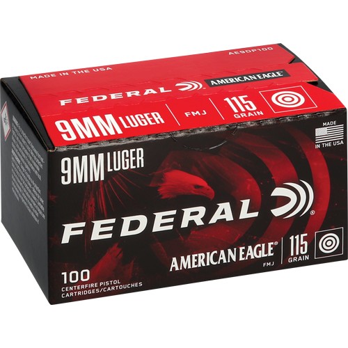 FEDERAL AE 9MM LUGER 115GR FMJ